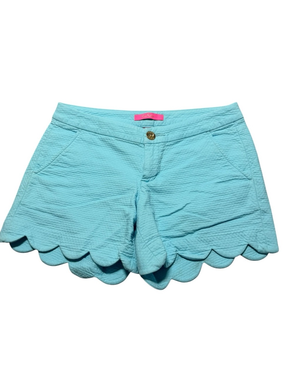 LILLY PULITZER Women’s 2 Buttercup Aqua Blue Shorts Preppy Beachy Coastal Resort